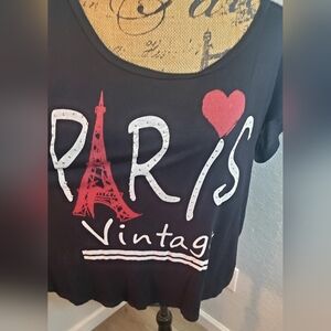 Annabelle Black Tee with Red Logo